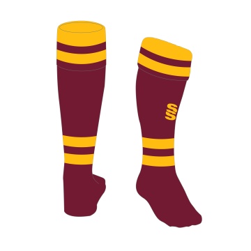 DARTFORD GRAMMAR SCHOOL SOCKS MAROON/AMBER