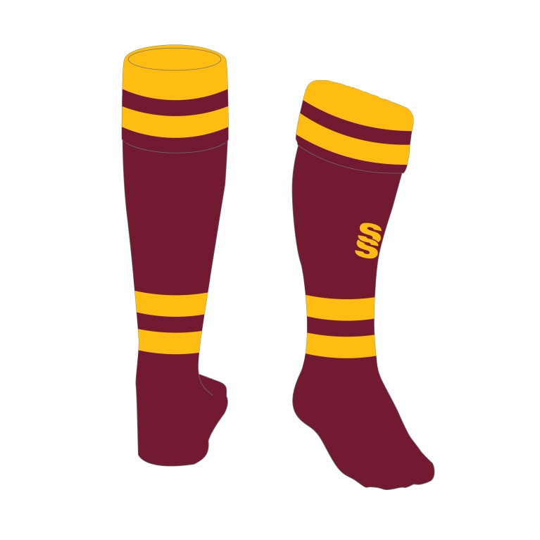 DARTFORD GRAMMAR SCHOOL SOCKS MAROON/AMBER