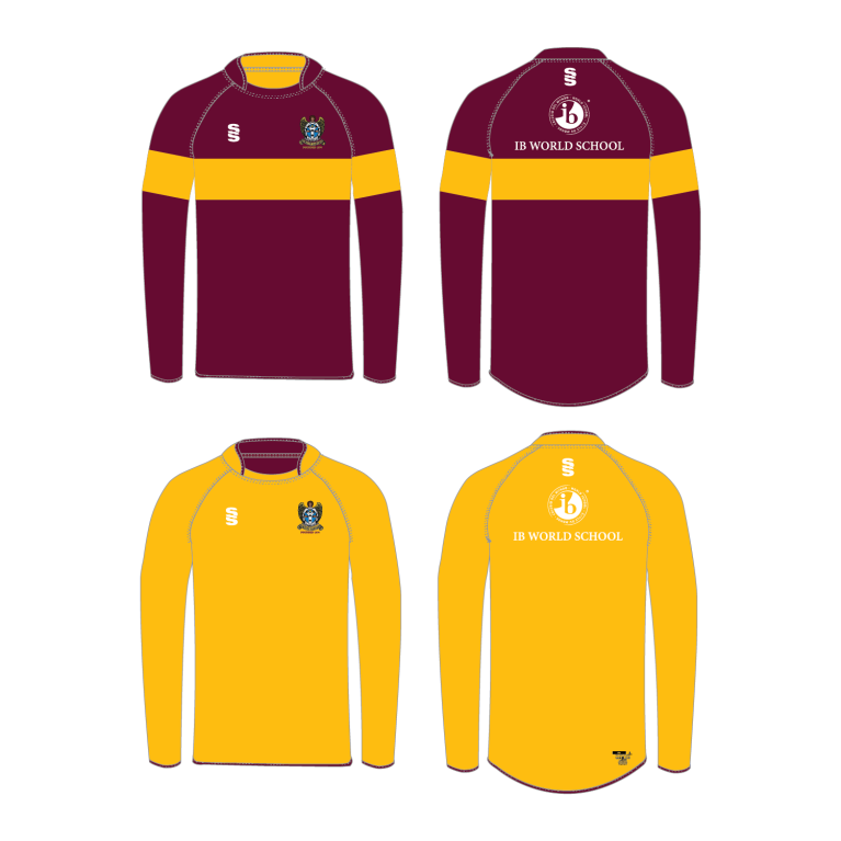 DARTFORD GRAMMAR SCHOOL REVERSIBLE RUGBY SHIRT AMBER/MAROON