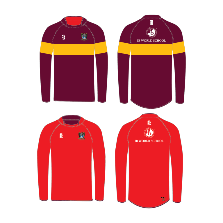 DARTFORD GRAMMAR SCHOOL REVERSIBLE RUGBY SHIRT RED/MAROON