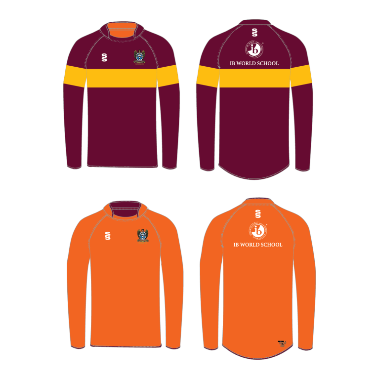 DARTFORD GRAMMAR SCHOOL REVERSIBLE RUGBY SHIRT ORANGE/MAROON