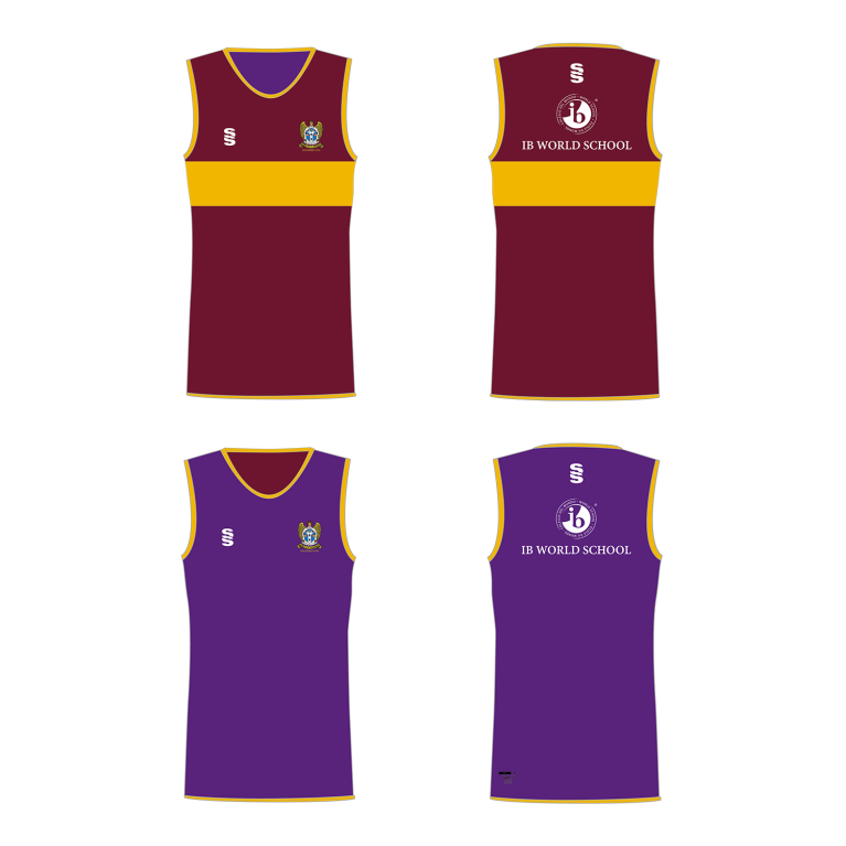 DARTFORD GRAMMAR SCHOOL REVERSIBLE ATHLETICS VEST PURPLE/MAROON