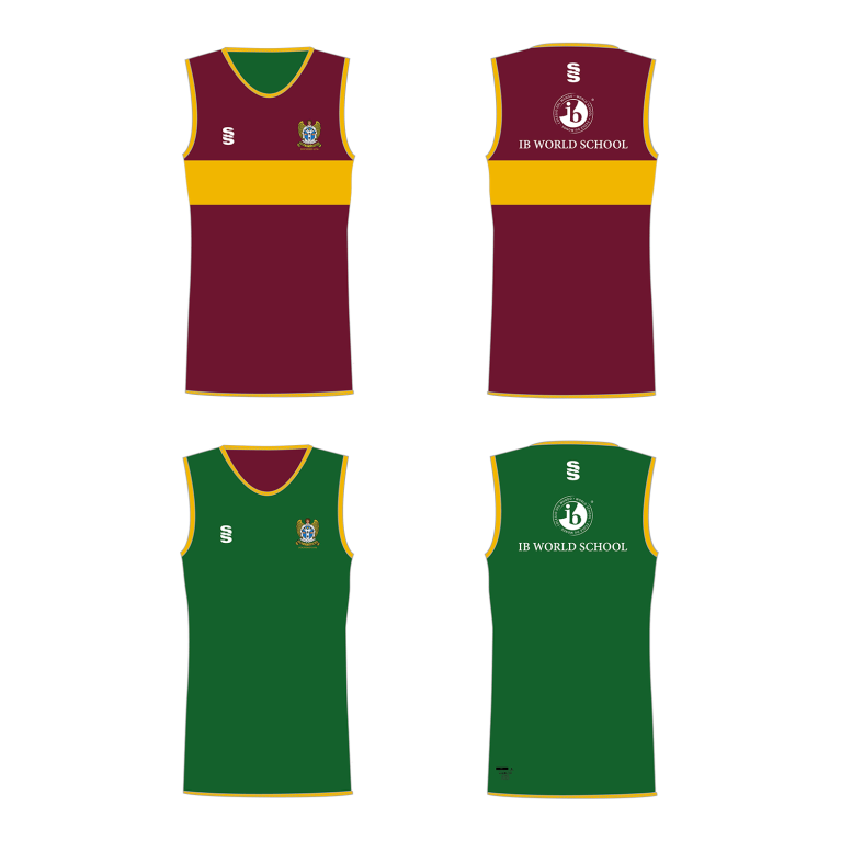DARTFORD GRAMMAR SCHOOL REVERSIBLE ATHLETICS VEST GREEN/MAROON